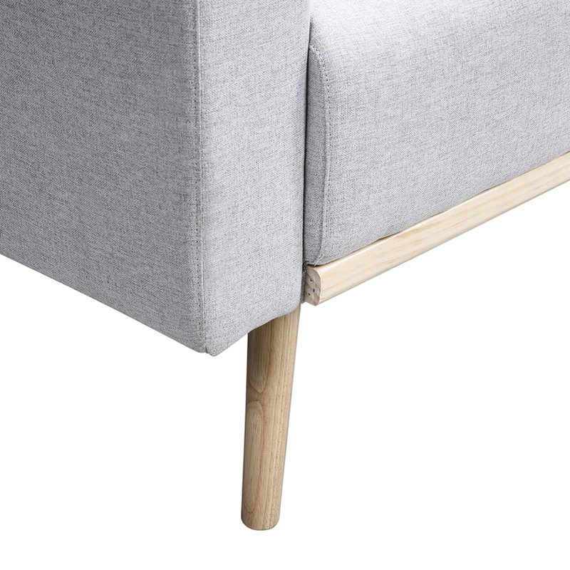 Tissu en lin gris avec poches, coussins et coussins décoratifs 75 - 75 po