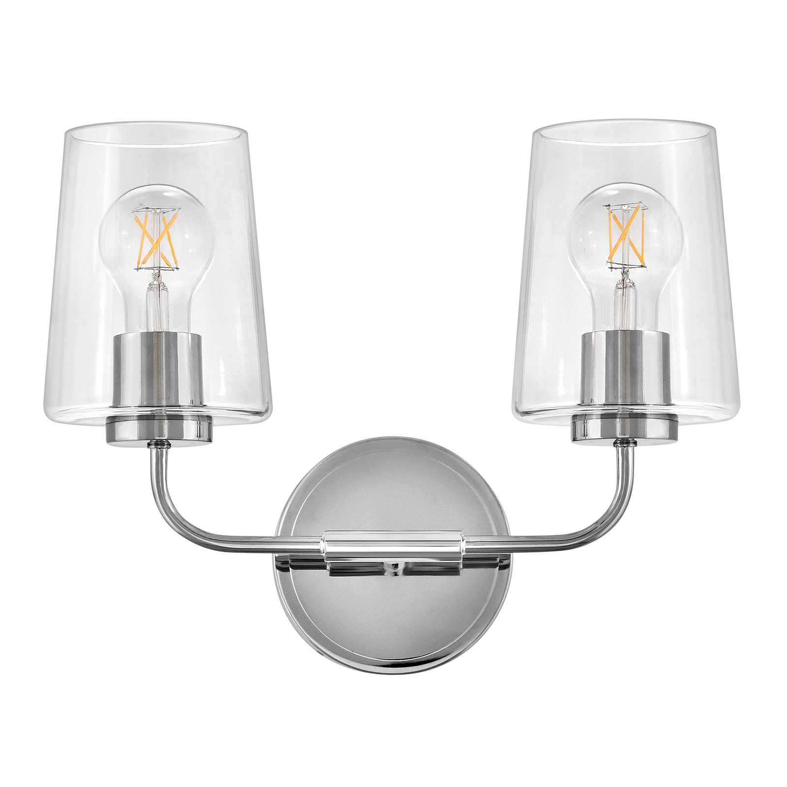 Viva 2 Light Transparent Dimmable Vanity Light, Chrome