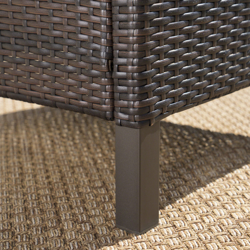 Lusher 6 - Person Wicker Patio Dining Set with Rectangular Table, Gray