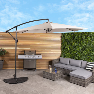  3m Cantilever Parasol Light Grey