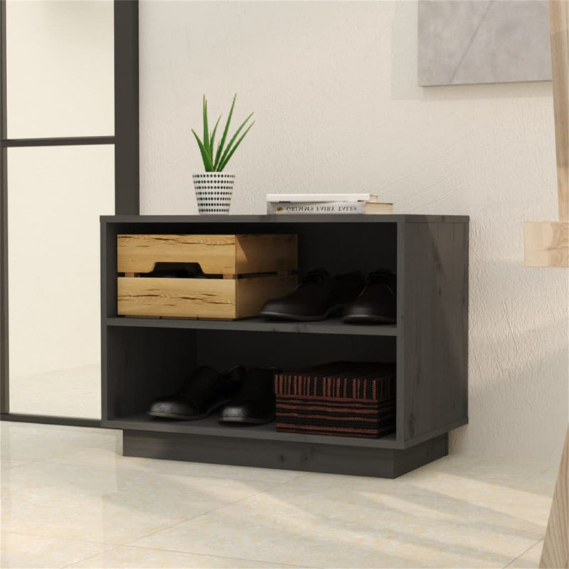 Offerle Faux Leather Upholstered Storage Bench, Grey