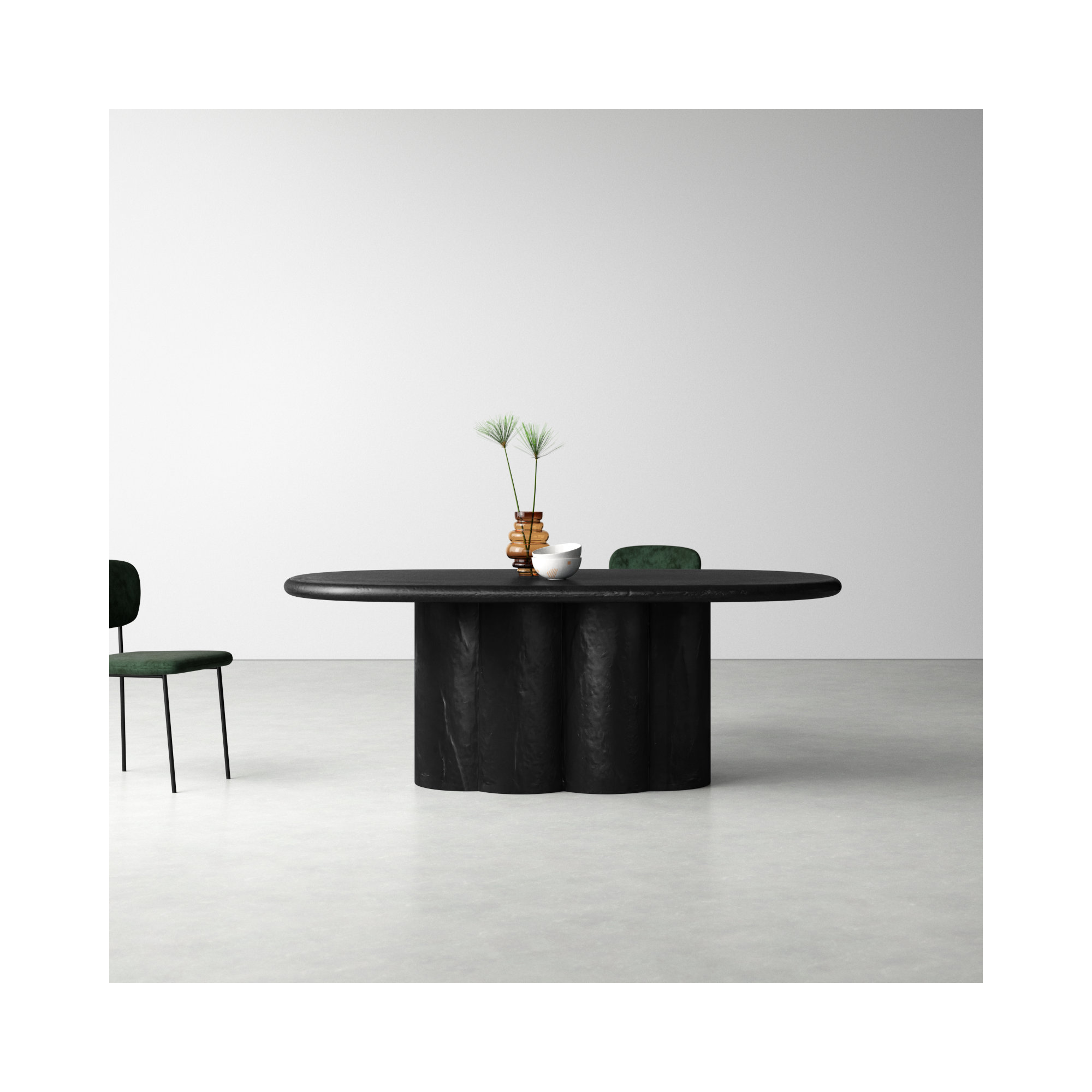 Geof 42.2'' Oval Dining Table, Black