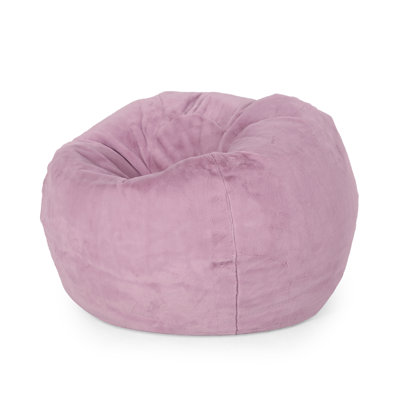 Fauteuil à billes arrondi en fausse fourrure Kavel de 3 pieds de couleur lavande - Mobilier décoratif moderne pour le salon et la chambre à coucher