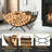 24" Curved Firewood Rack, Powder-Coated Metal Log Holder, Indoor & Outdoor Fireplace Wood Storage, Black