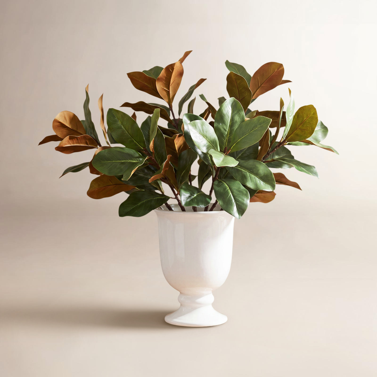 Artificial Green Magnolia Leaf Spray For Vase Filler, Faux Magnolia Branch Stem For Table Centerpiece Decor, Green
