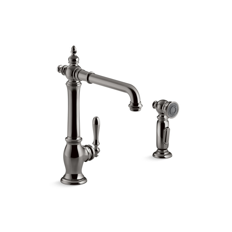 Artifacts Single Handle Kitchen Sink Faucet with Accessories, Vibrant Titanium
