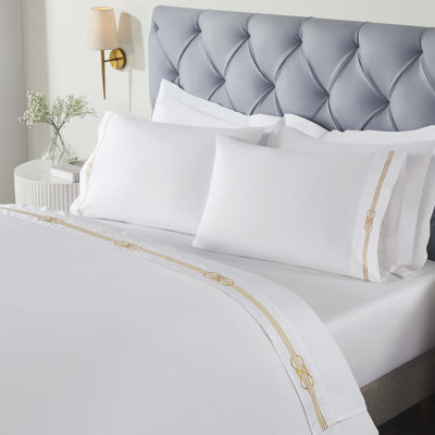 Ensemble de draps en coton brodé Moonlawn