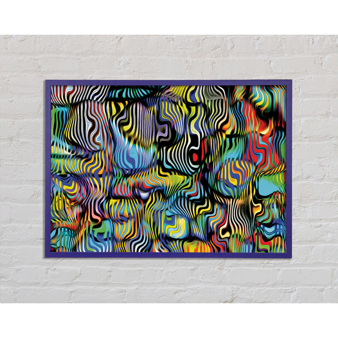 Gerahmtes Leinwandbild Pop Art Zebra 3