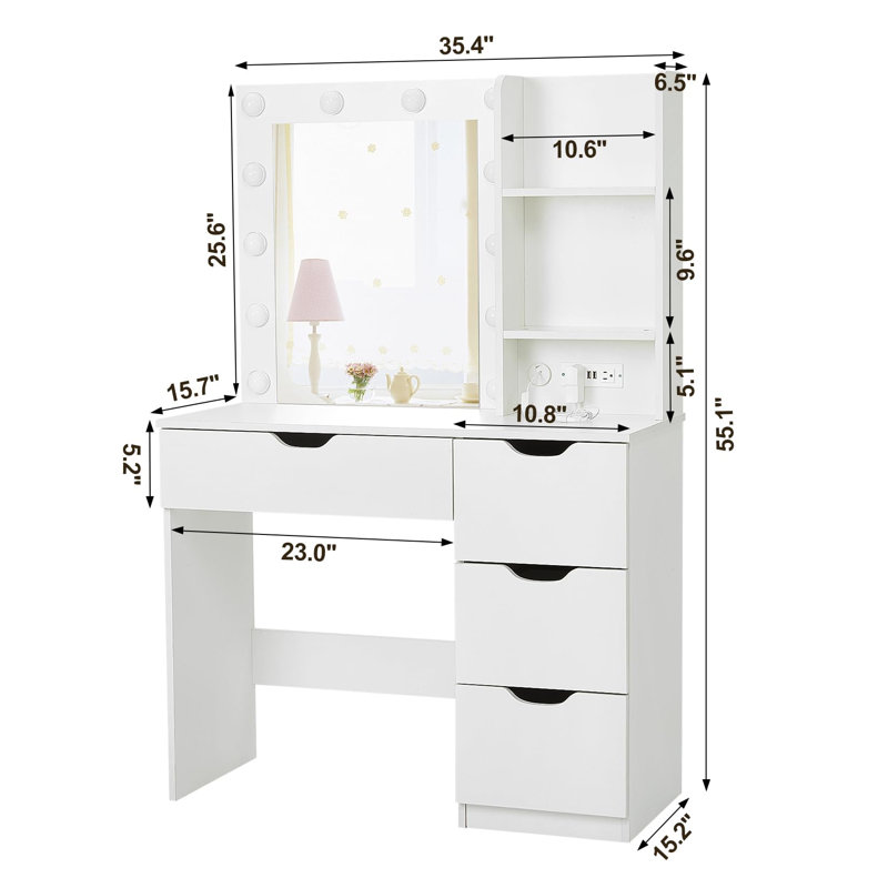 Coiffeuse Delara, Blanc