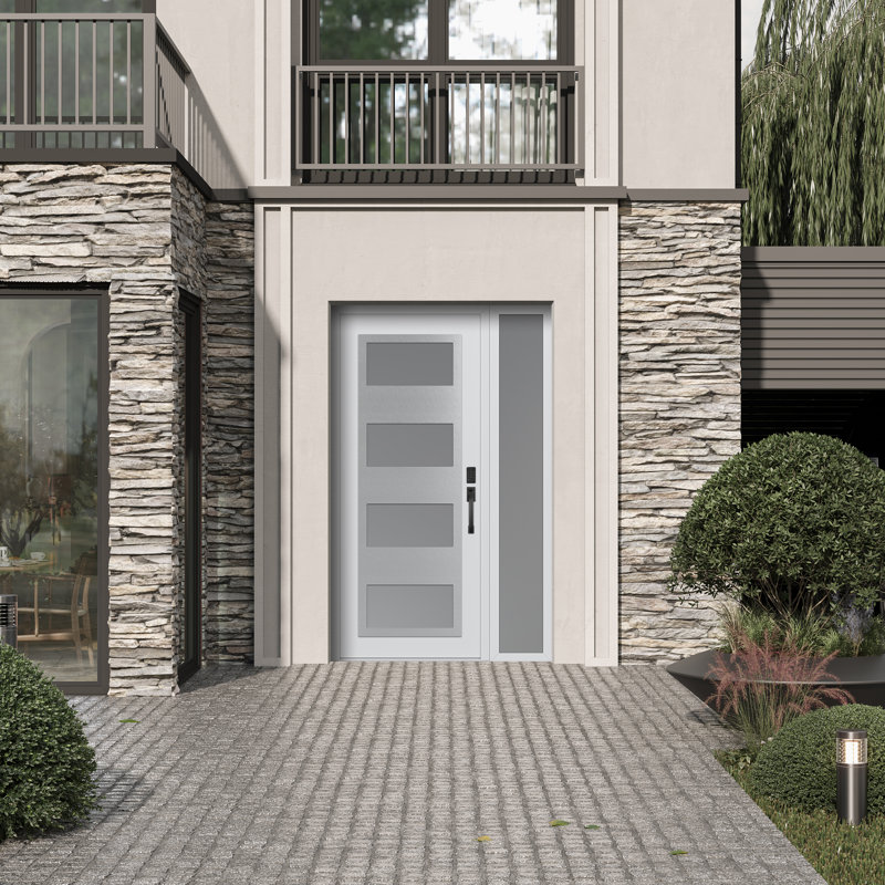 Porte d'entrée avant pré-montée Sidelite, Gauche, L 49,25 po x H 81,69 po, Gelé