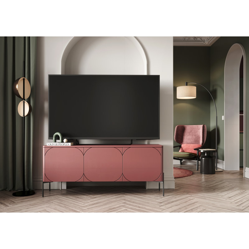 Aslean Unfinished TV Stand for TVs up to 55", 154cm W, Burgundy