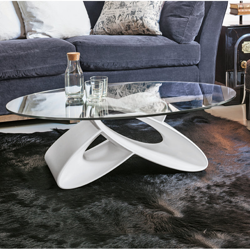 Mayra Abstract Coffee Table, White
