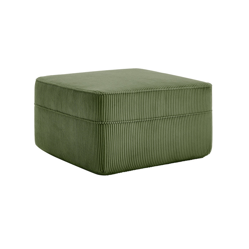 Martha Ottoman Corduroy -Green, Green