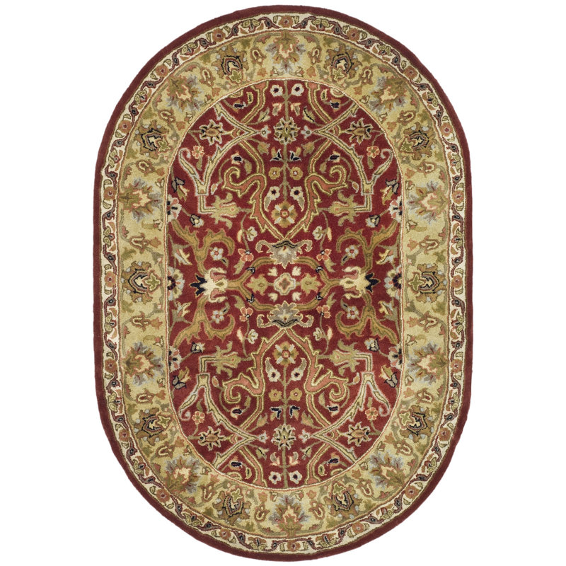 Tapis oriental en laine touffeté à la main Balthrop, Ovale 7 pi 6 po x 9 pi 6 po