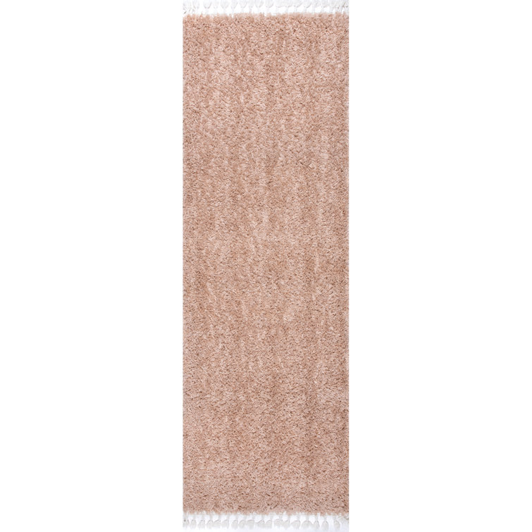 Laurel Performance Shag Tasseled Pink Rug