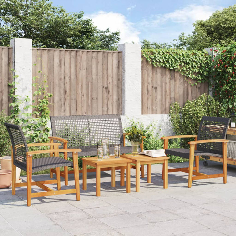 Altamont 4 - Person Patio Dining Set with Square Table, Black