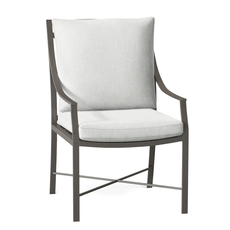 Monaco Patio Dining Armchair with Cushions, Slate Gray, Bali Pearl, Welt
