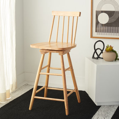 Abdoulaziz Swivel Solid Wood Counter Stool