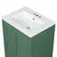 "Meuble-lavabo de 24 pouces avec rangement, tablette réglable, panneau de fibres à densité moyenne et bois d'hévéa, cloisons amovibles, finition vert foncé"
