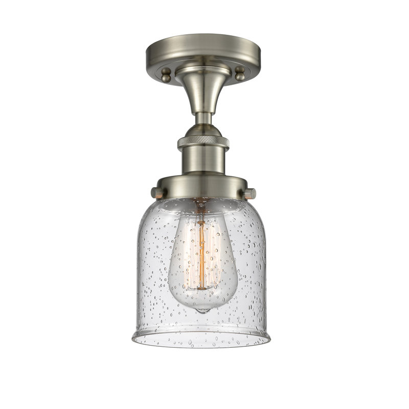 Plafonnier semi-encastré 1 lumière 5 po Ballston Urban - Bell, Ampoule non incluse, Grainé, Nickel satiné brossé