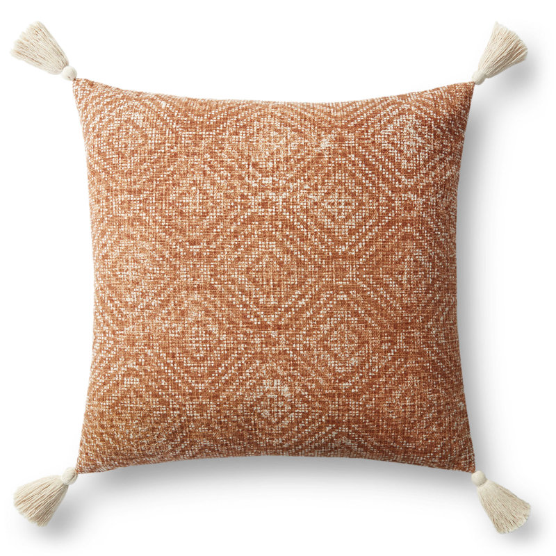  Coussin en coton Tribal, Housse de coussin seulement - sans coussin, Orangé