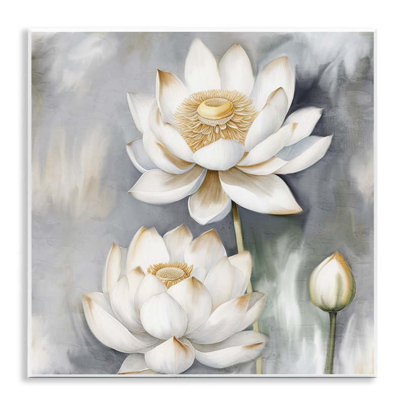 Art mural en forme de lotus blanc en herbe par Kim Allen