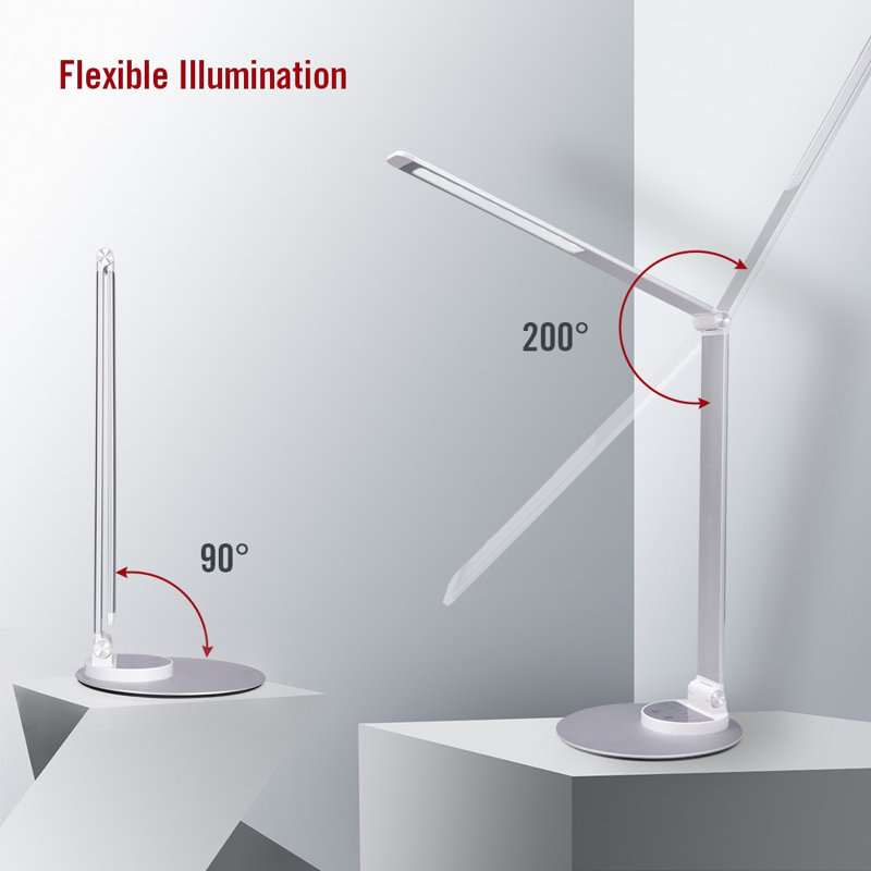 Herr 40.9Cm Sliver Desk Lamp with USB and Outlet