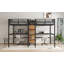Lit mezzanine en métal avec bureau intégré et prises de courant-125179125