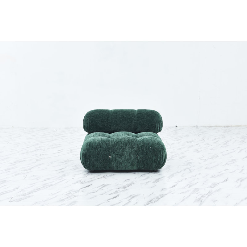 Zaleigh Upholstered Slipper Chair, Green 100% Polyester