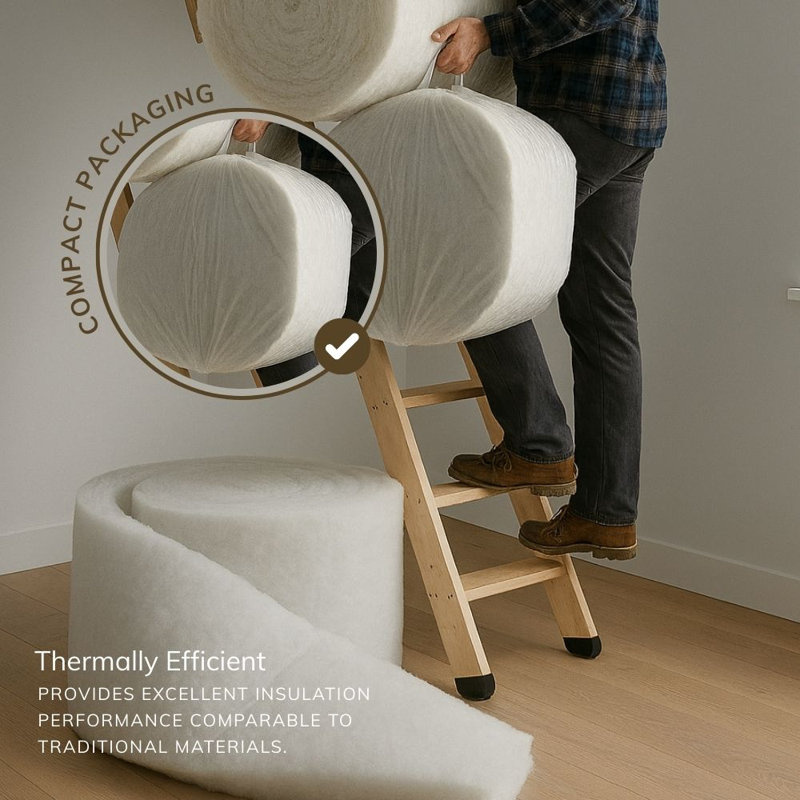 Opulent Home Loft Insulation Roll – Eco Thermal Polyester Roof & Wall Insulation, Itch-Free, Easy DIY Installation