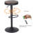 Swivel Wood Seat Bar Stools Adjustable-Height Backless Counter Stool With Metal Frame-1092168744