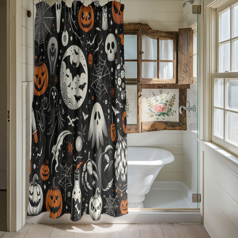 Rideau de douche standard 1 pièce Ghostly, H 74 po x l 40 po