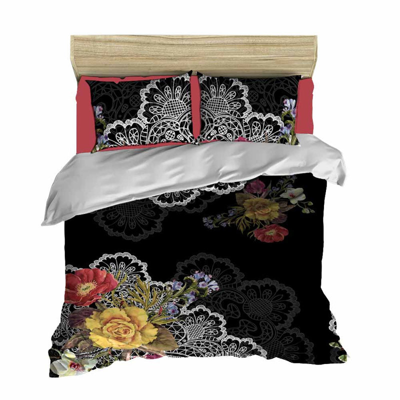Quavonte Polyester Floral Duvet Cover Set with Pillowcases Included