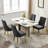 Rayon Cloth Flocking Chenille Dining Chairs Channel Kitchen Dinner Chair Comfy Fabric Upholstered Accent Chair For Dining Room With En Stainless Steel Plating Legs,Set Of 2-897679002