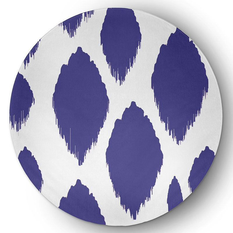 Dexheart Chenille Abstract Indoor Rug, Round 5'