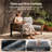 2-Piece Outdoor Loveseat Set with Coffee Table, Wide WPC Armrests, 5" Thick Cushions, Aluminum Frame Patio Furniture Set for Backyard, Balcony, Dark Gray-144913366