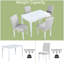 Ensemble de table de salle à manger en bois 5 pièces, ensemble de table de cuisine avec une table rectangulaire et 4 chaises rembourrées, table de salle à manger en bois avec décoration en cristal et ensemble de chaises pour la cuisine, la salle à m-24714934-24714939