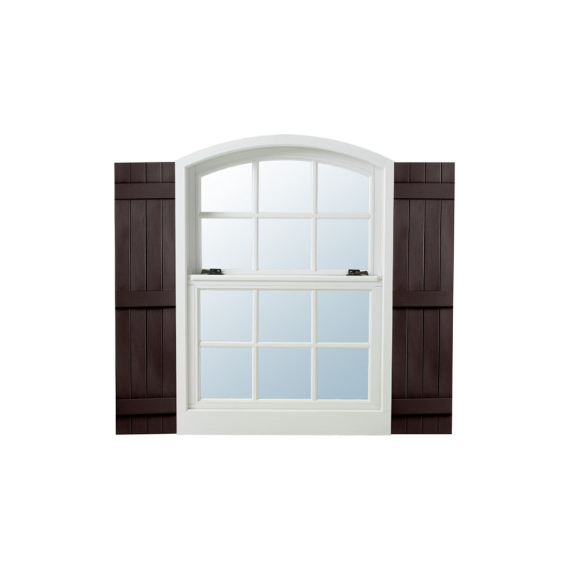 Chocolate Vinyl Board and Batten Shutters, 71" x 14"