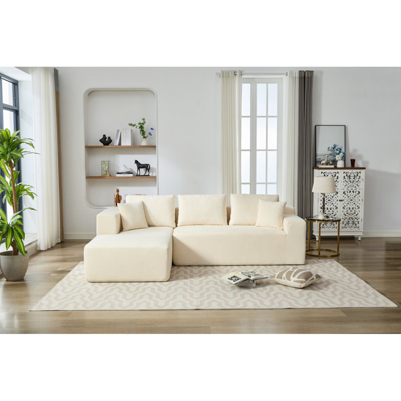 Boneless Chenille Compressible Sofa, Beige