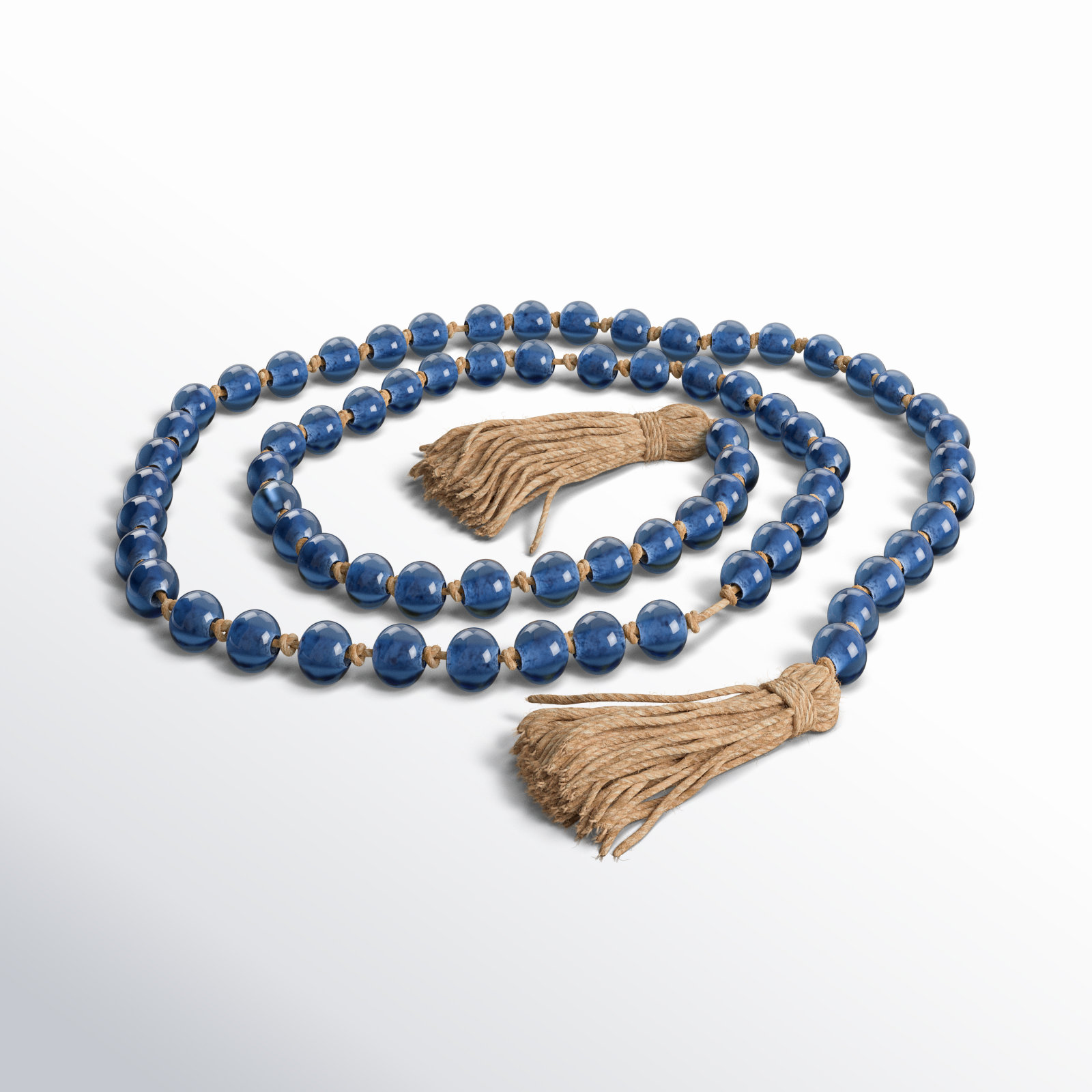 Ailey Novelty Garland, 7'3", Navy Blue