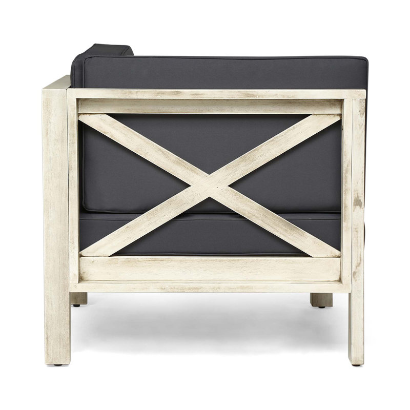 Fauteuil à dossier en X Brava1, Coussin gris / cadre blanc