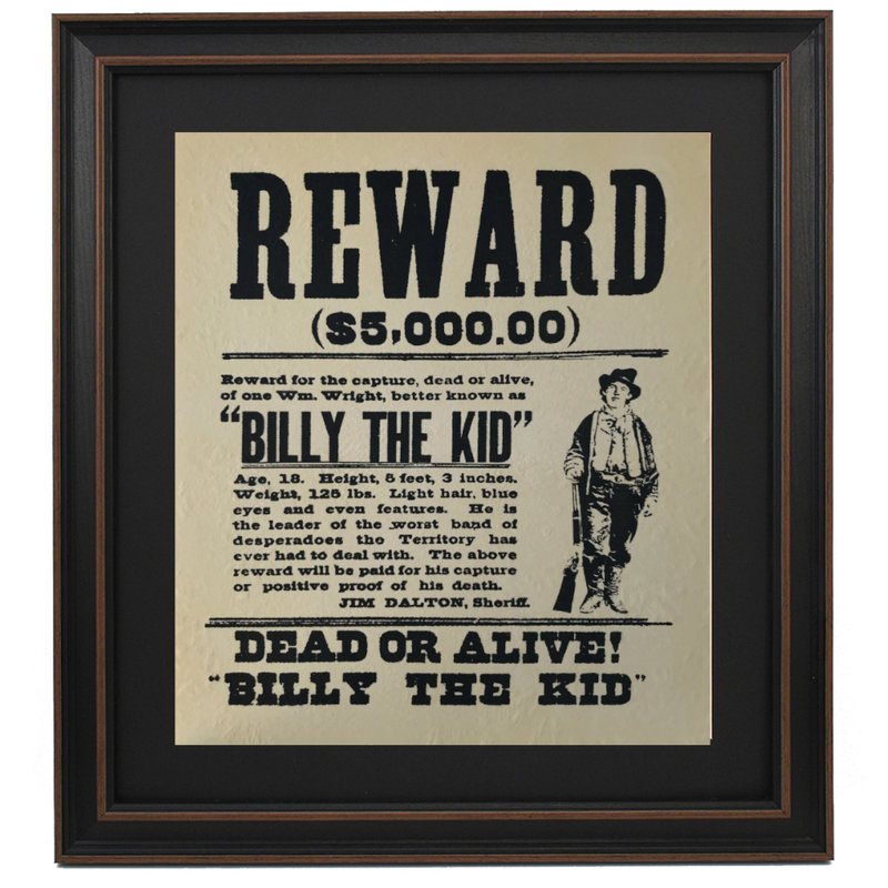 Billy, l'enfant recherché | Reproduction d'art textuel encadrée sur parchemin antique