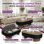 Elliptical Living Room Coffee Table with Secret Storage & Removable Top-1712803481