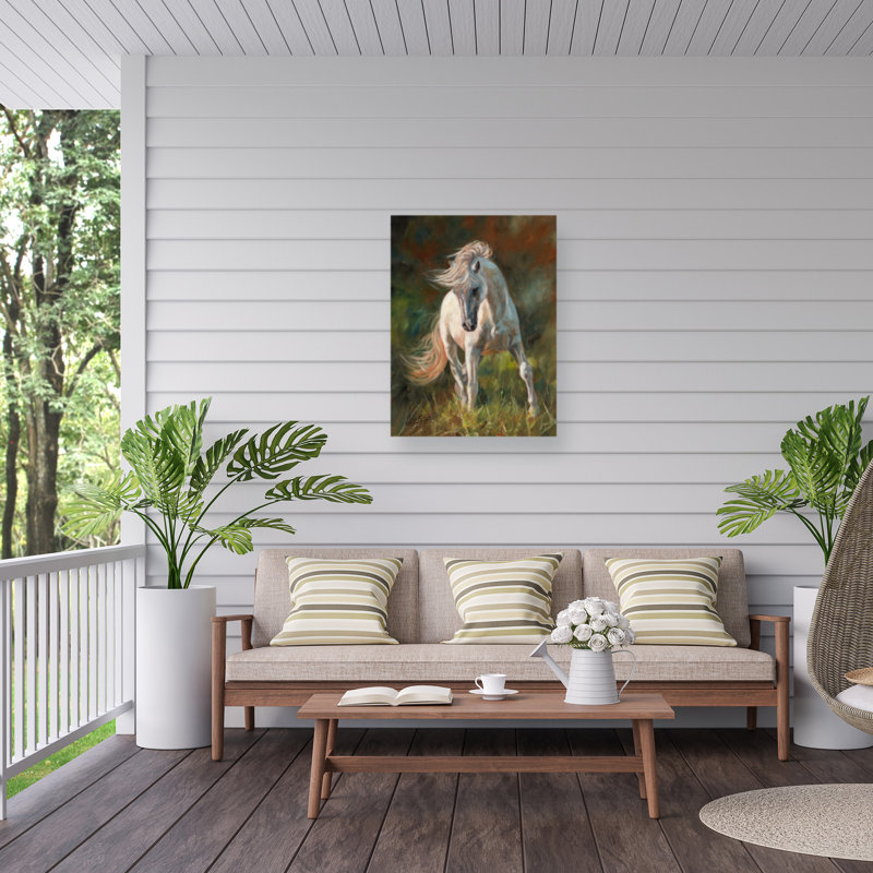 Toile pour l'extérieur David Stribble WHITE HORSE, H 24 po x l 32 po