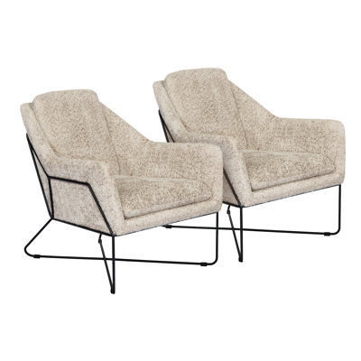 Ensemble 2 pièces de chaise longue en tissu beige moderne Fecteau