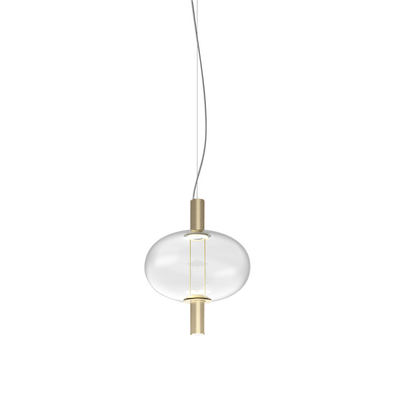 Riflesso Suspension 2L1 Amber Transparent Matt Gold 3 L2221 Ul, Crystal Transparent, Matte Gold, 2700 Kelvins