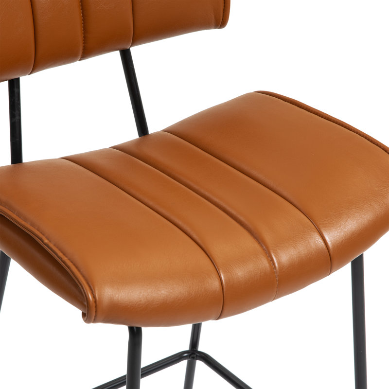 Set of 2 Palgrave Bar Stools with Black Metal Legs