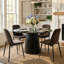 Ensemble de table de salle à manger pour 4 personnes avec table ronde et 4 chaises rembourrées en chenille-1275232241