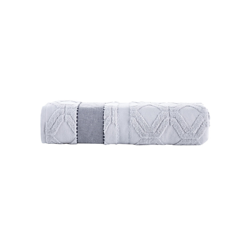 Grand drap de bain carré Brooks Brothers, Argent