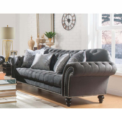 Chatelet 96'' Velvet Rolled Arm Sofa -  Rosdorf Park, E04F91B29261451A90D2FEF57FFEAD2F